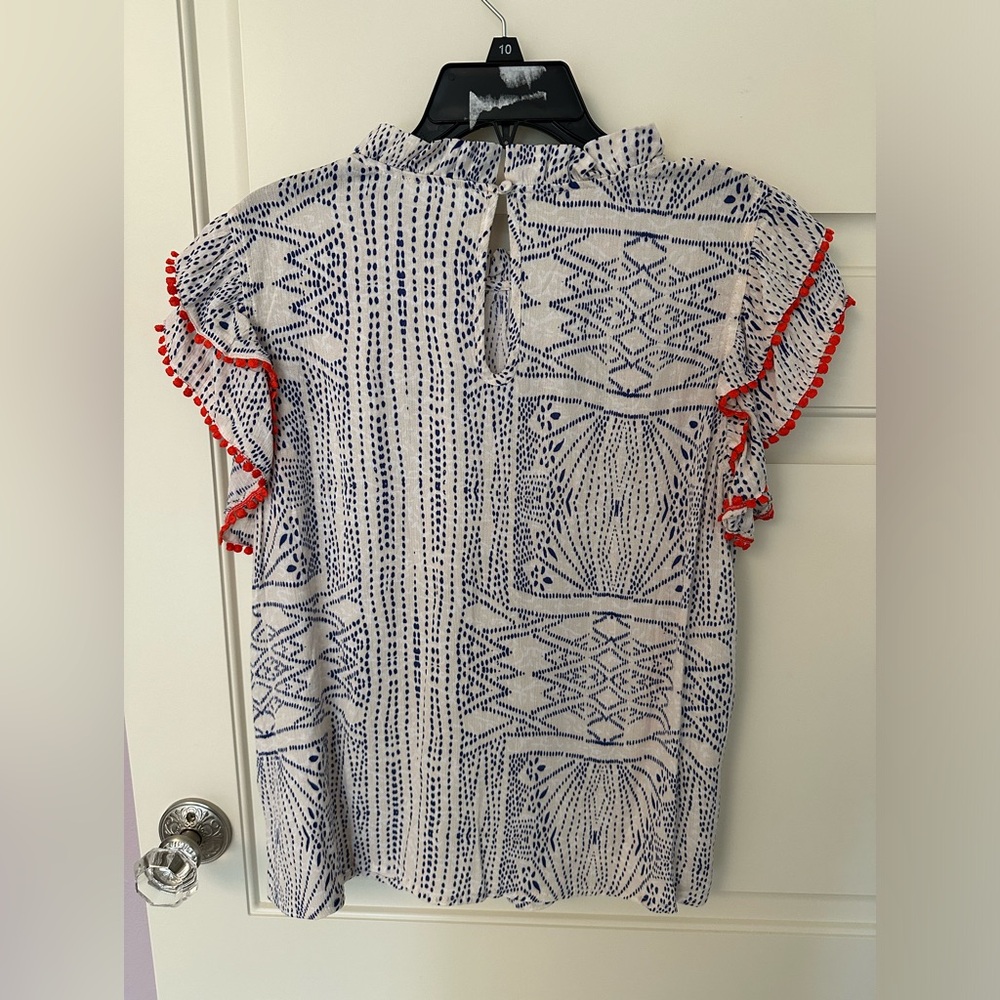 THML Tribal Print Short Sleeve Blouse - Picture 5 of 5